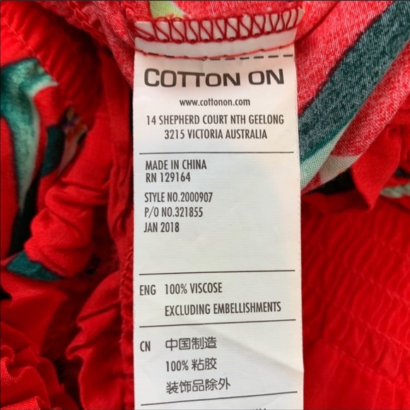 Cotton On Off Shoulder Red Floral Jumpsuit G323 - Picture 7 of 8